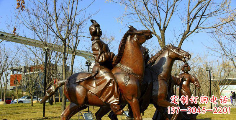 无锡汇聚雅致的古典艺术——高端古典女子骑马铜雕