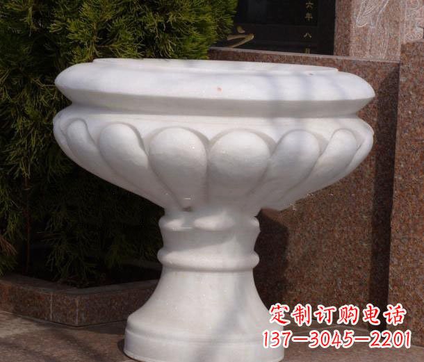 无锡公园汉白玉花盆石雕