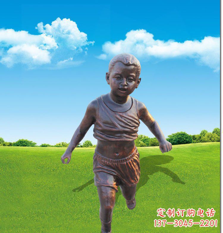 无锡优雅玻璃钢仿铜儿童雕塑
