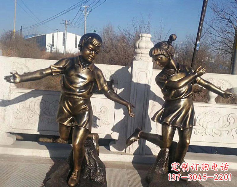 无锡新颖花篮儿童铜雕