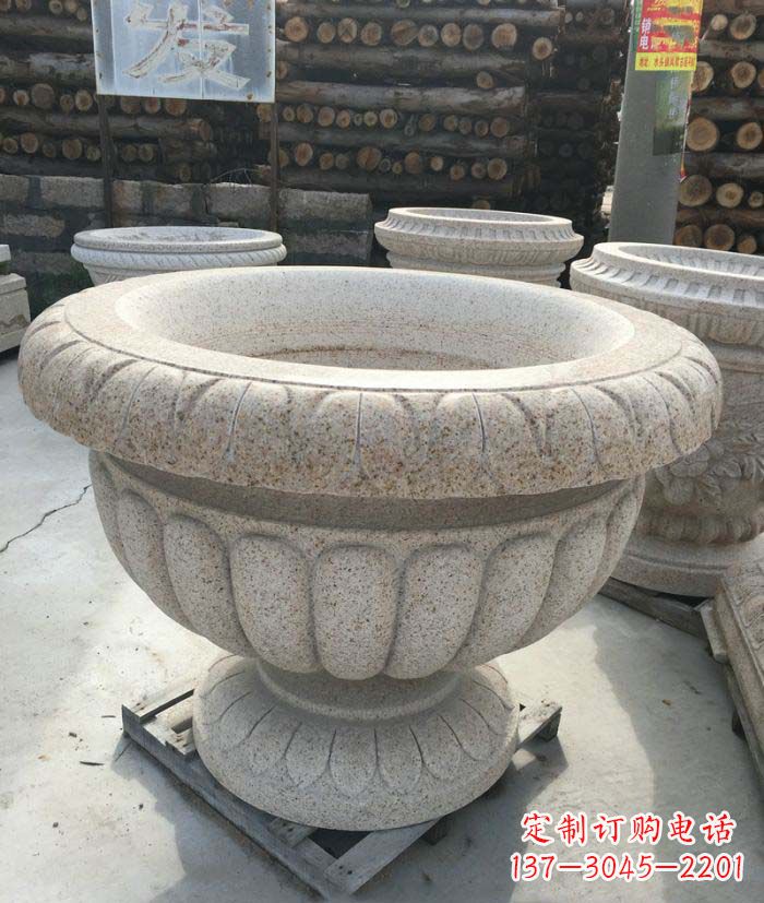 无锡高质量大理石花盆石雕