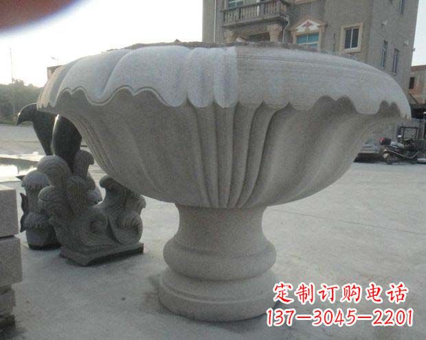 无锡高端大理石花盆雕塑