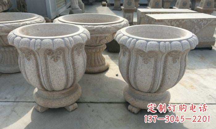 无锡优雅大理石花盆雕塑