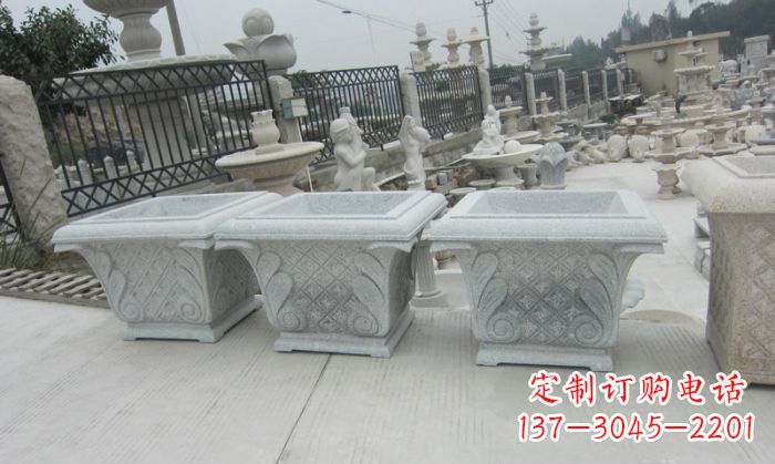 无锡精美的大理石花盆雕塑
