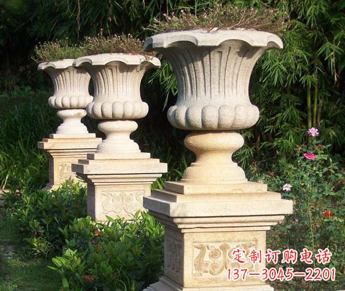 无锡高质量大理石花盆石雕