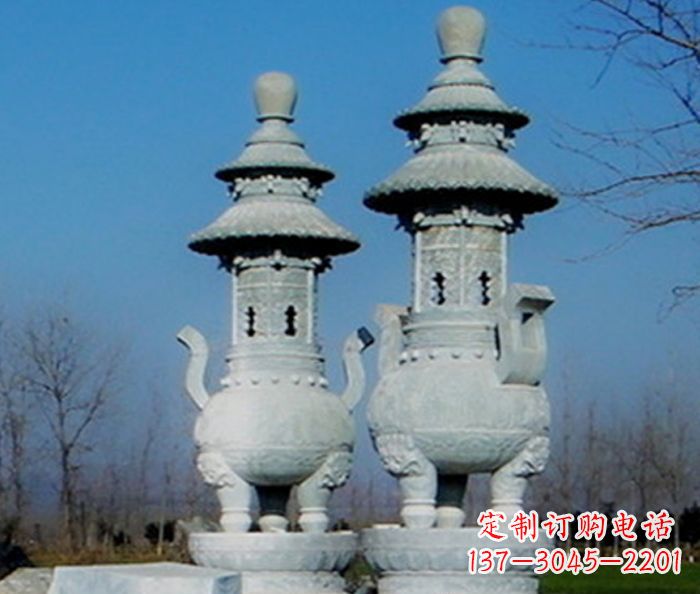 无锡公园景观仿古石雕香炉