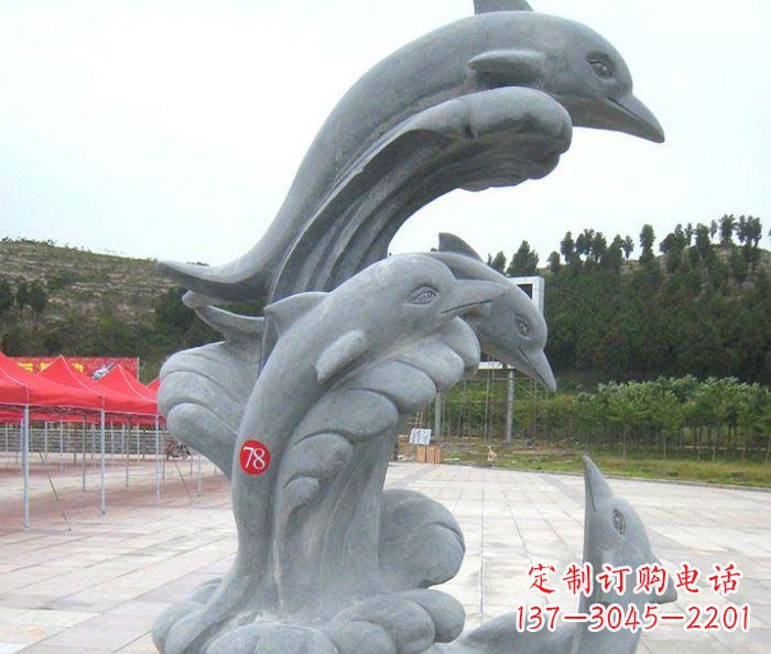 无锡精美海豚雕塑 烘托您的公园景观