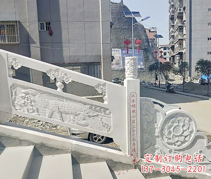无锡公园景观汉白玉石雕栏板 (5)