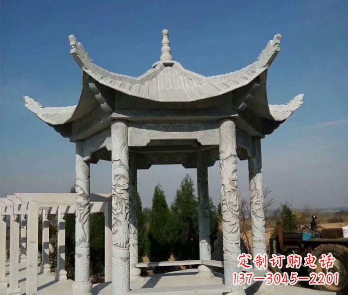 无锡六角凉亭石雕精美雕塑