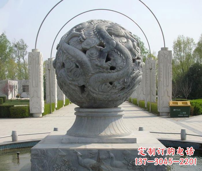 无锡公园景观镂空龙浮雕喷泉石雕