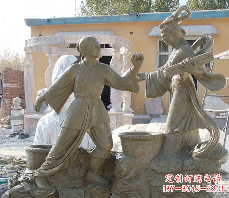 无锡公园景观牛郎织女石雕