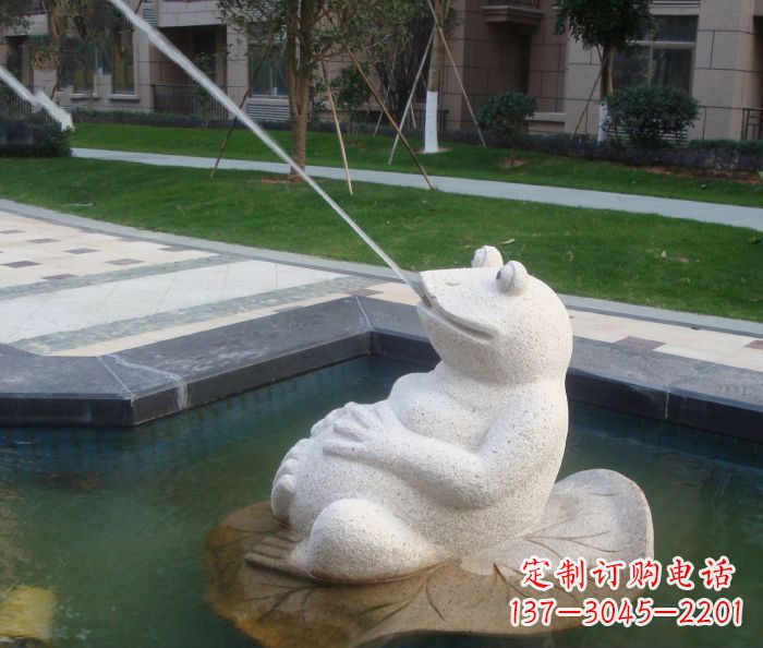 无锡精美青蛙喷泉石雕