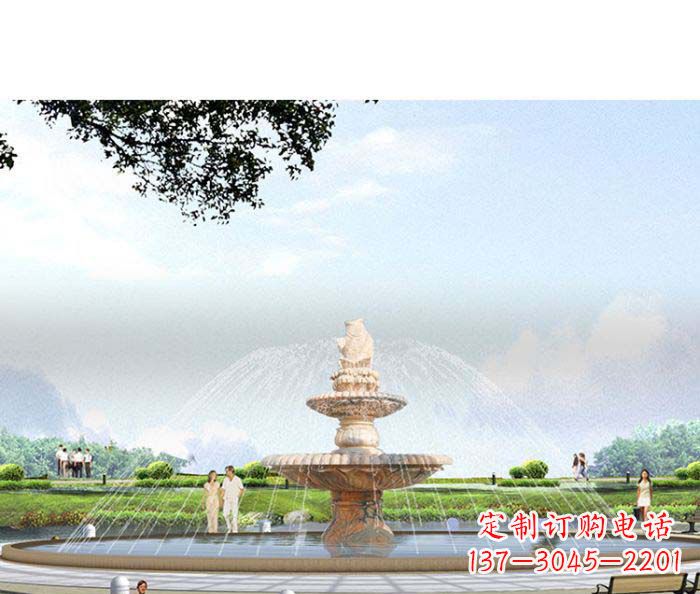 无锡精美玉鲤鱼雕塑 精良景观装置