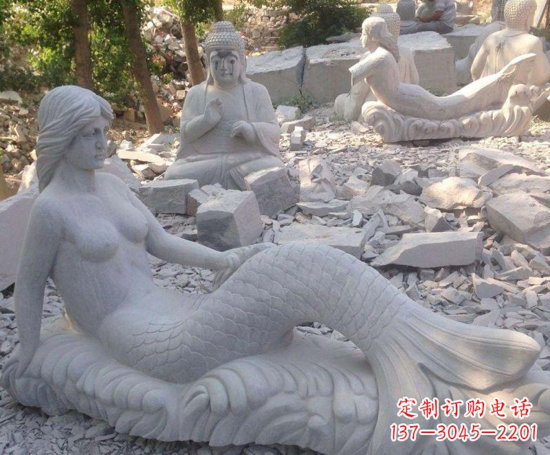无锡艺术精美美人鱼石雕