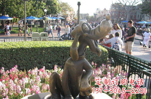 无锡公园卡通小狗动物铜雕
