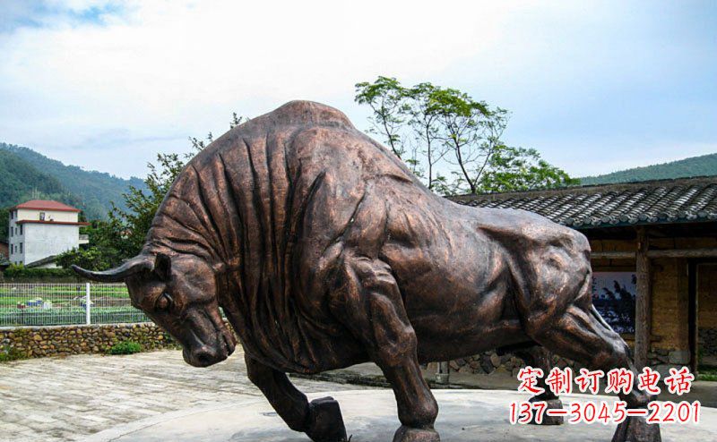 无锡公园开荒牛动物铜雕