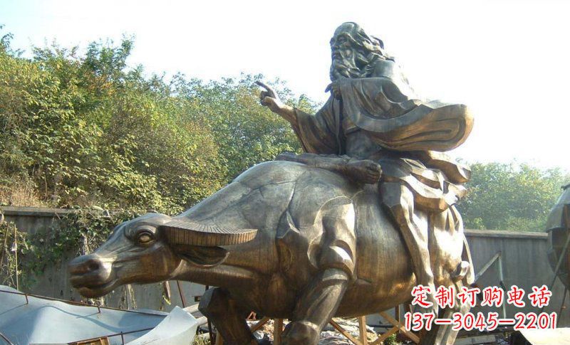 无锡中领雕塑艺术精美大型老子骑牛景观雕塑
