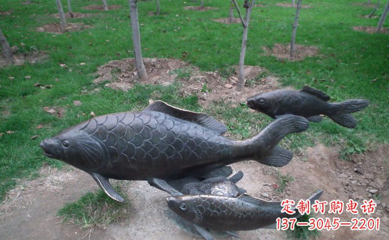 无锡艺术记忆——公园装饰铜雕鲤鱼