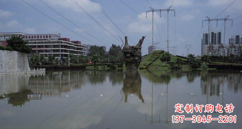 无锡公园龙头景观铜雕