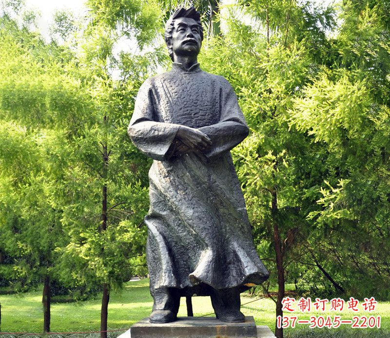无锡公园鲁迅名人铜雕