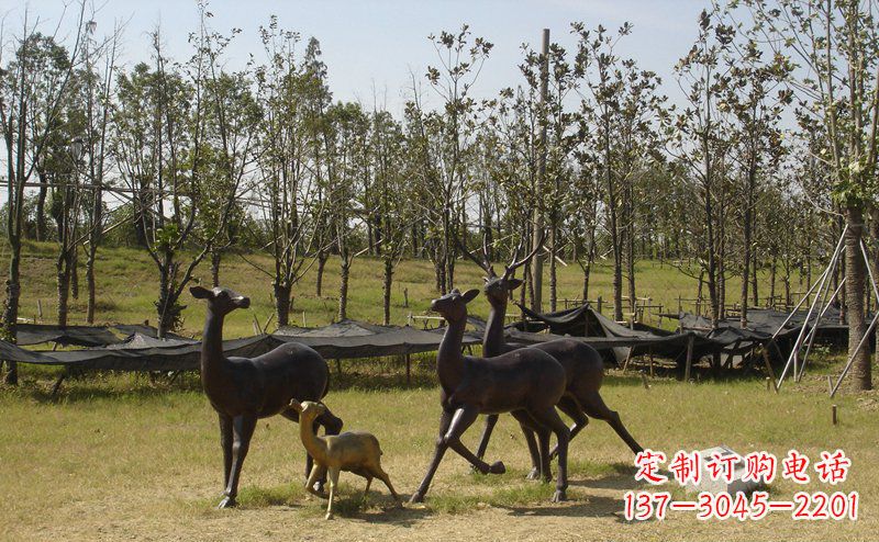 无锡优雅雕塑-梅花鹿铜雕