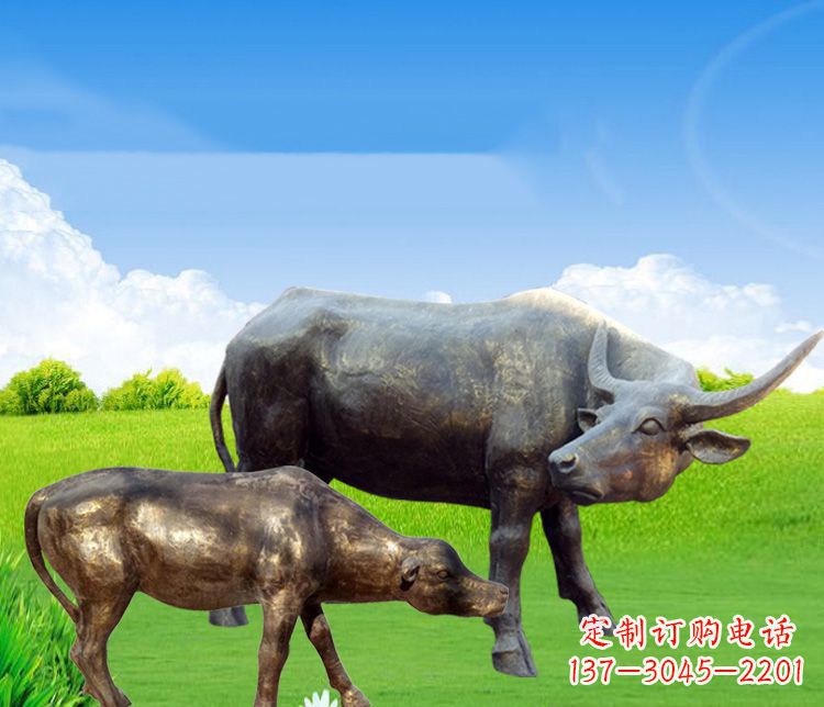无锡公园母子黄牛铜雕
