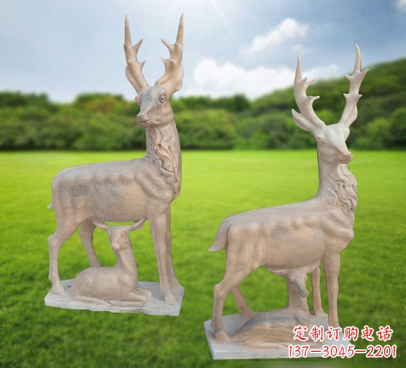 无锡优质工艺 梅花鹿石雕