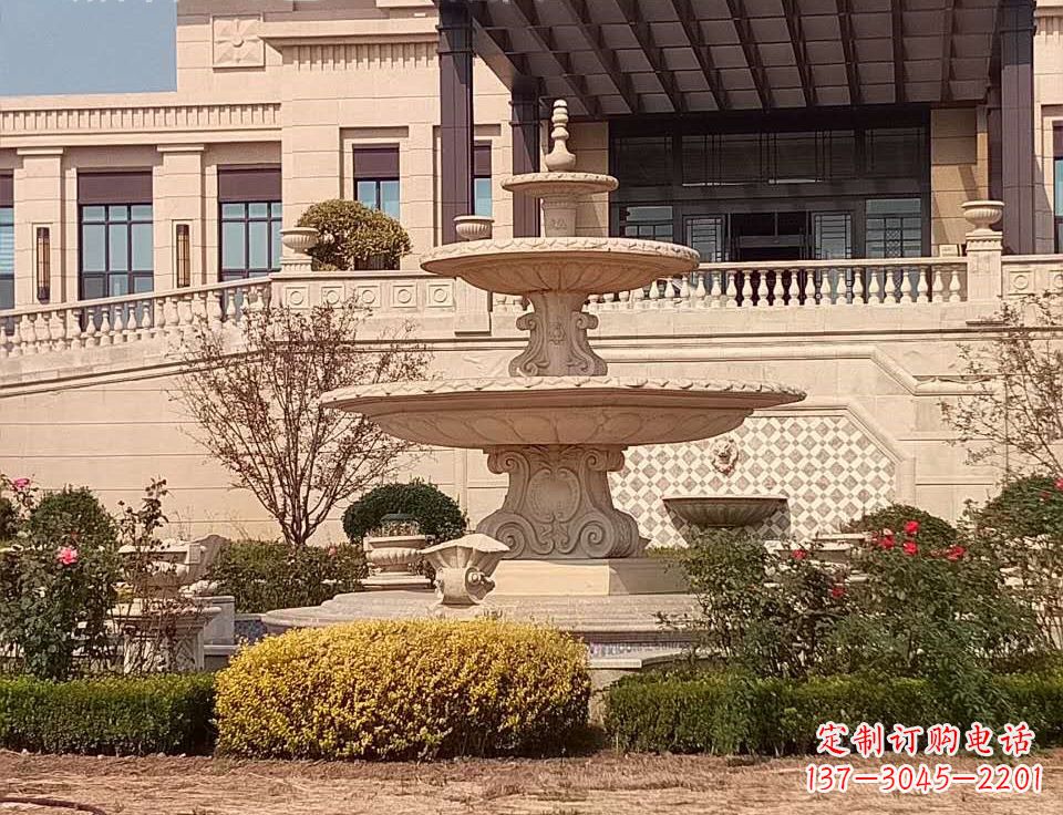 无锡中领雕塑定制精美喷泉鱼石雕