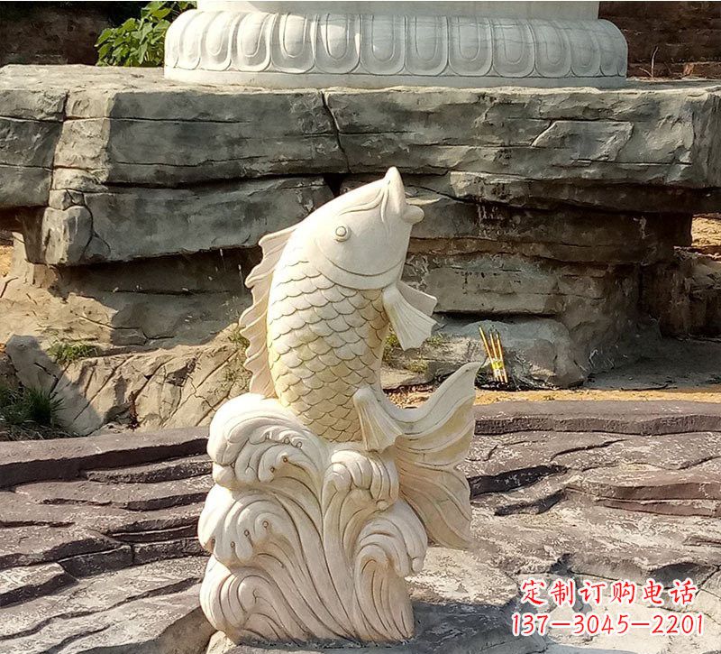 无锡室外公园鲤鱼石雕装饰