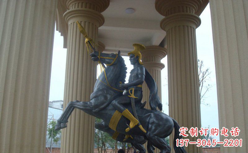 无锡公园骑马的罗马士兵人物铜雕
