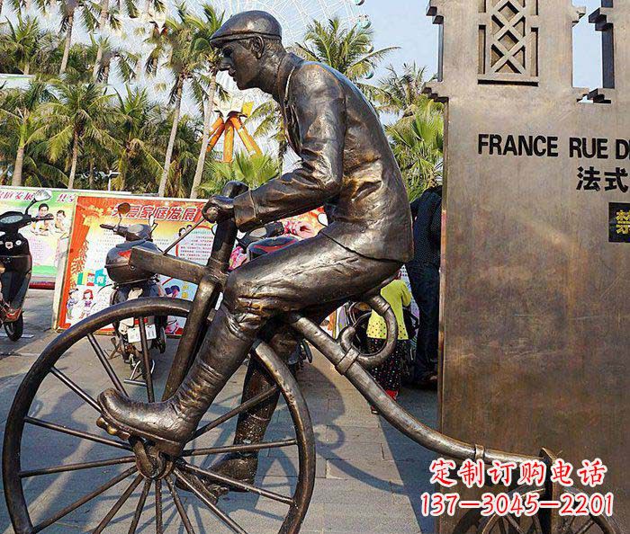 无锡贵阳中领雕塑自行车静态小品铜雕