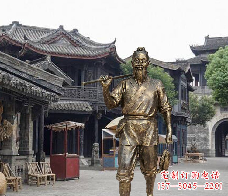 无锡公园人物渔夫回家铜雕
