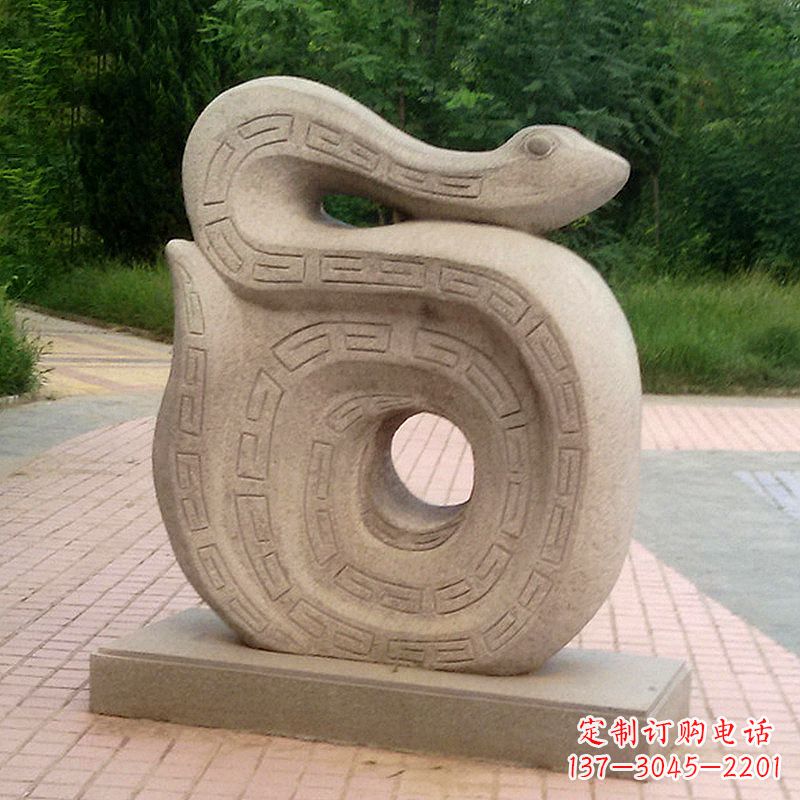 无锡砂岩动物蛇雕塑