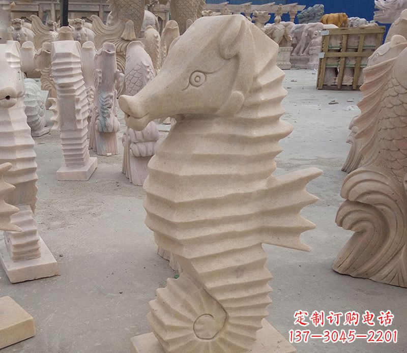 无锡公园石雕喷水海马