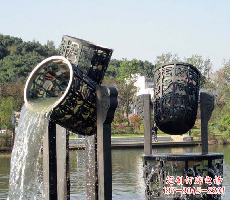 无锡精美的铜制公园水缸喷泉雕塑