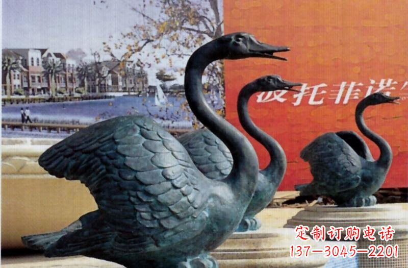 无锡真实雅致的天鹅铜雕