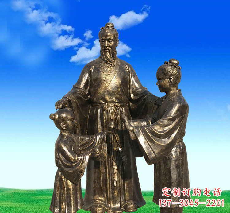 无锡铜雕艺术精美人物雕塑——孔融让梨