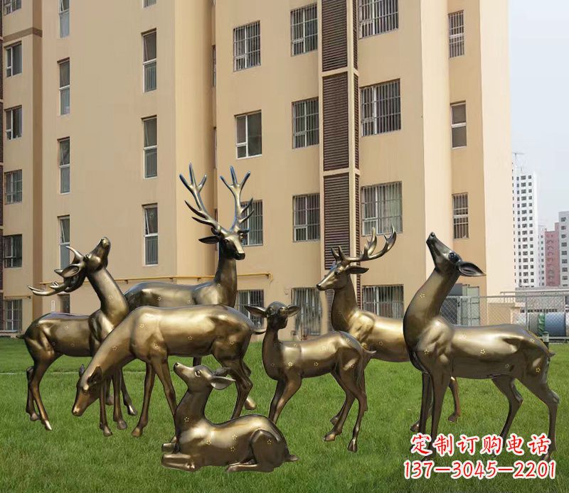 无锡高贵典雅的梅花鹿铜雕