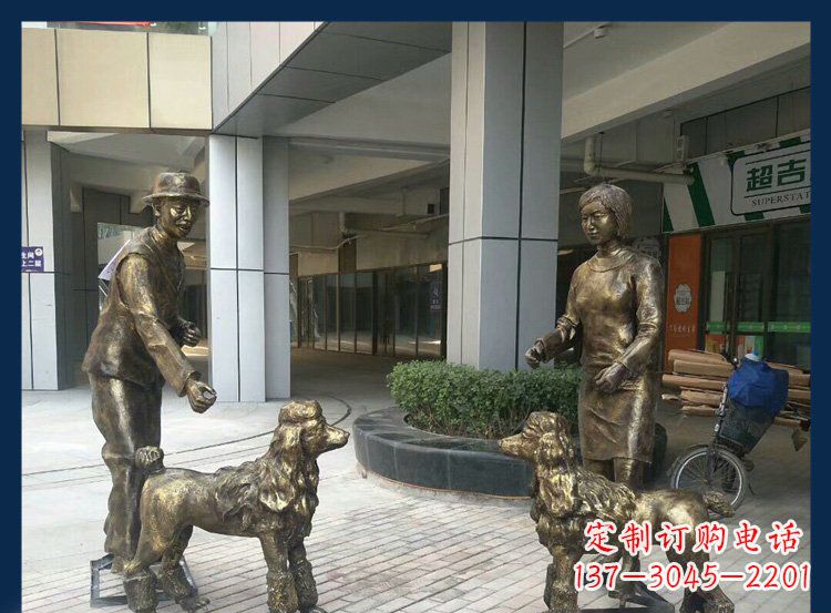 无锡精美铜雕牧羊犬人物雕塑