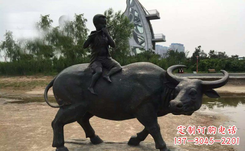 无锡铜雕牧童与犊子雕塑