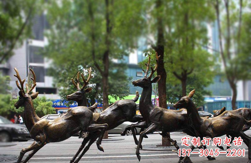 无锡艺术精美的铜雕群鹿动物雕塑