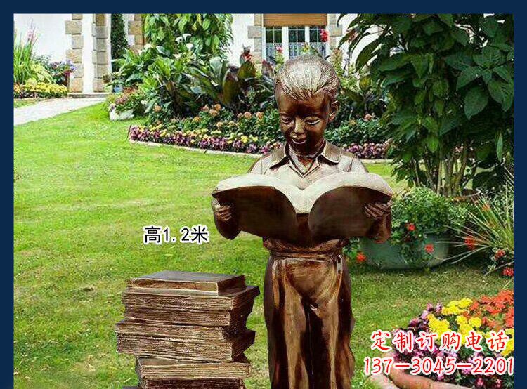 无锡西方美女看书人物铜雕塑