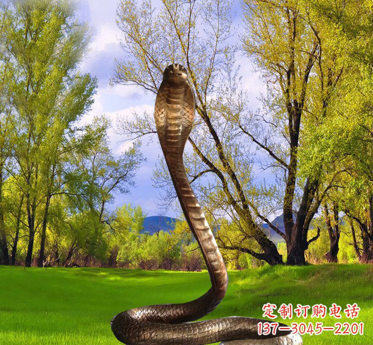 无锡铜质眼镜蛇动物雕塑