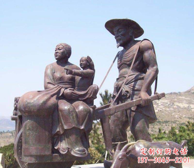 无锡真实风格的独轮车雕塑