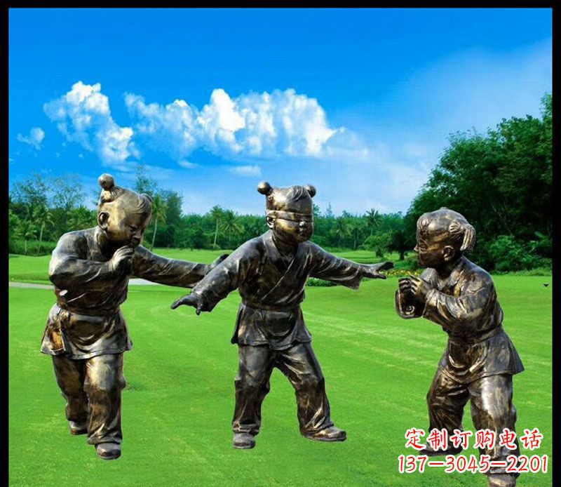无锡精致的儿童铜雕造型,增添公园乐趣