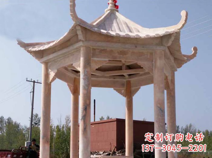 无锡红六角凉亭雕塑