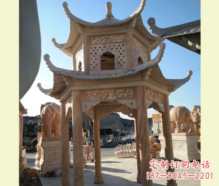 无锡中式双层石雕凉亭