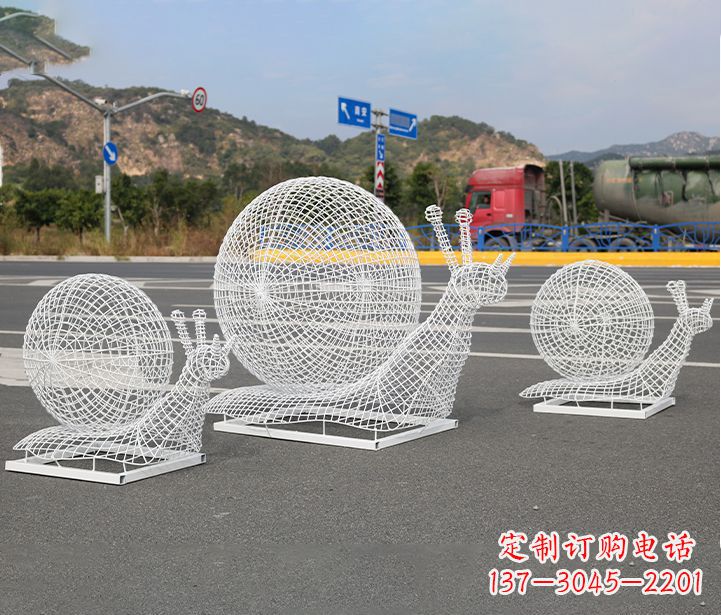 无锡公园蜗牛镂空不锈钢雕塑