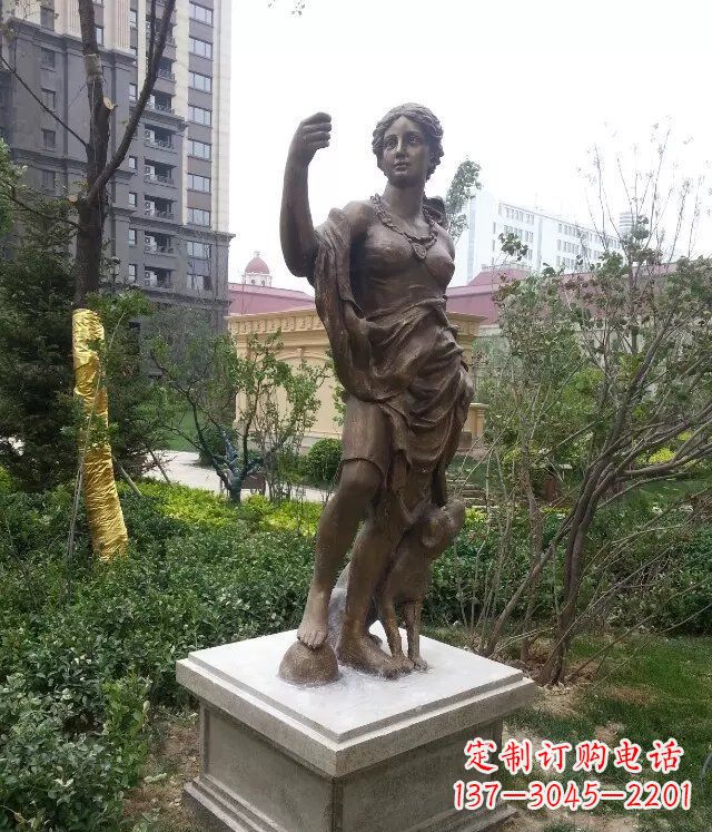 无锡公园西方女人人物铜雕_1