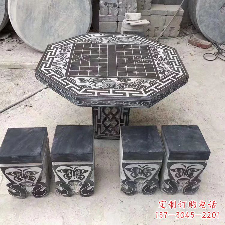 无锡中领雕塑精美的石桌凳雕塑